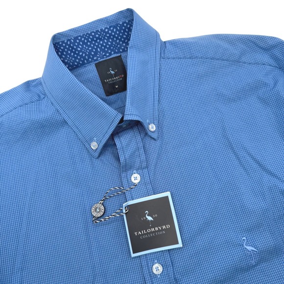 Tailorbyrd Other - Tailorbyrd Button Down Shirt Mens M True Blue Micro Gingham M22522LS NEW